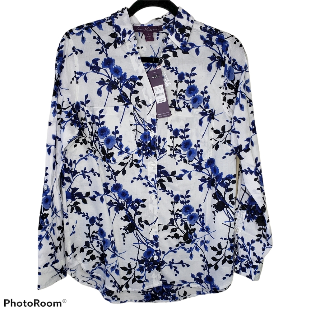 Gloria Vanderbilt Cassidy Button Down Shirt Size Small